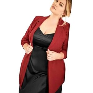 Sag Harbor Vintage 100% Wool Single Button Notch Lapel Lined Red Blazer 12